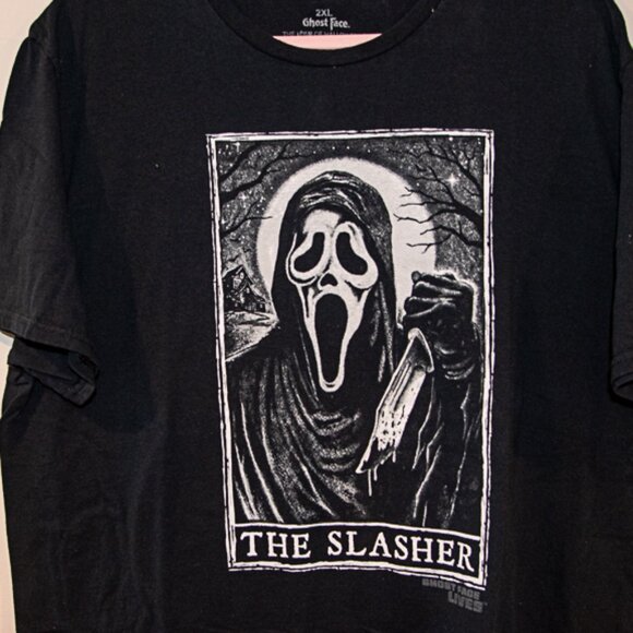 Ghost Face Slasher Tarot Card T-Shirt Black Mens 2XL - Picture 1 of 2